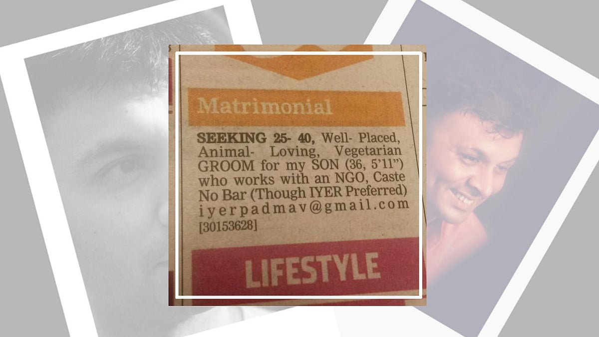 Harish Iyer’s matrimonial ad which was rejected by almost every national newspaper