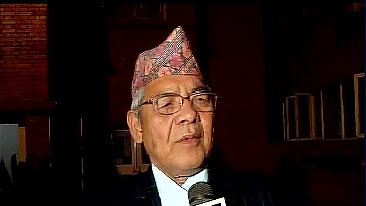 Bamdev Gautam, Deputy Prime Minister, Home Minister, Nepal and acting President, CPN-UML. (Photo: <a href="https://twitter.com/ANI_news/status/593053267044663296">Twitter.com/@ANI_news</a>)