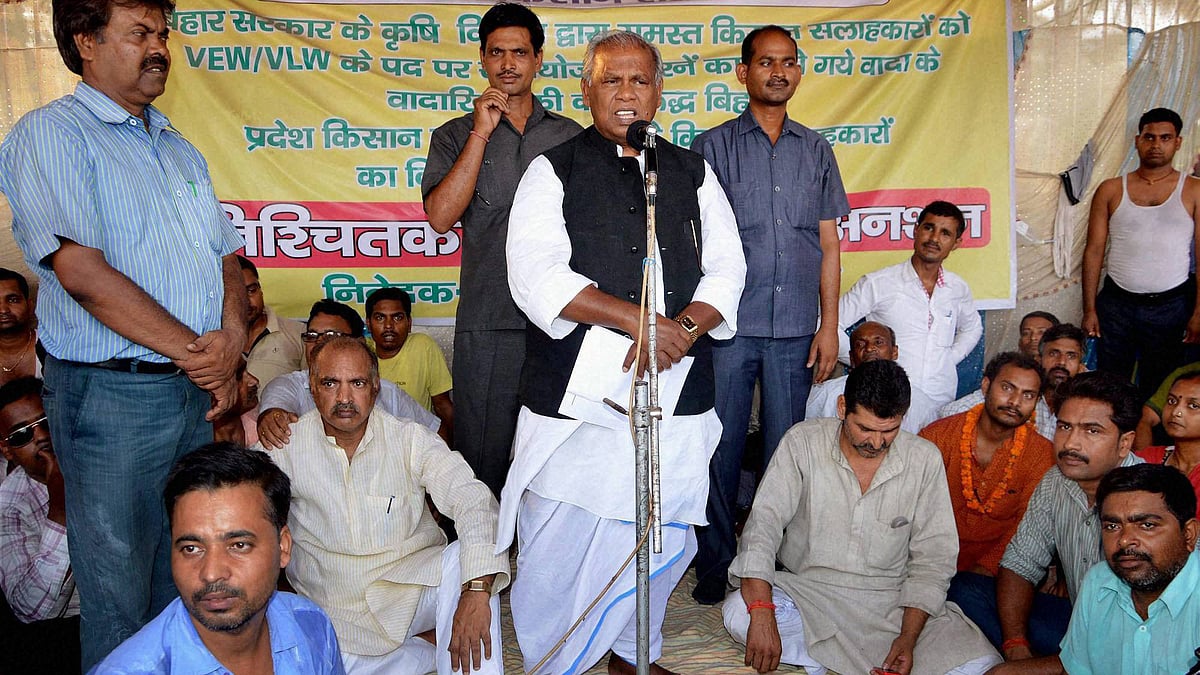 Former Bihar CM Jitan Ram Manjhi in Patna. (Photo: PTI)