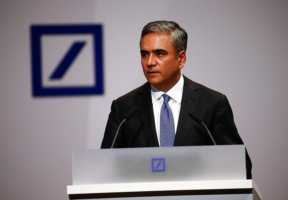 Anshu Jain, co-CEOs of Deutsche Bank, addresses the bank’s annual general meeting in Frankfurt, Germany, May 21, 2015. (Photo: Reuters)