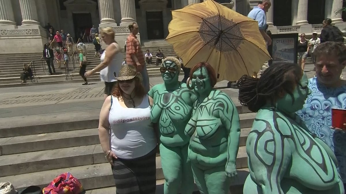 The exhibition was organised to promote fat acceptance in America. (AP video grab)