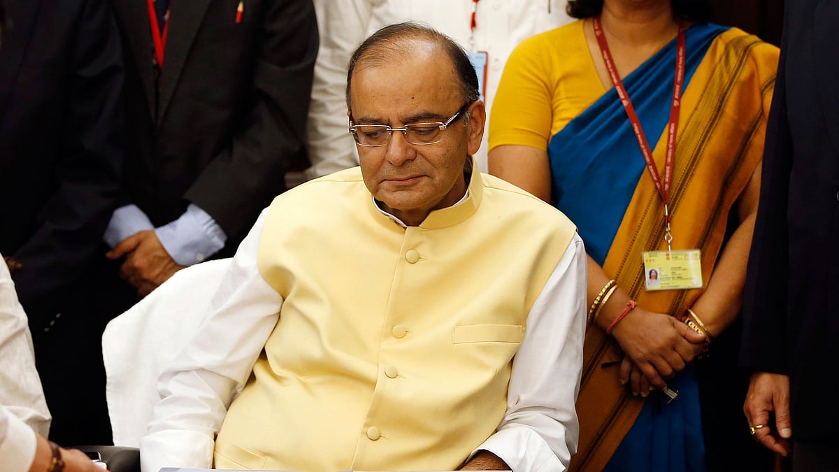 Finance Minister Arun Jaitley making final touches to the Union Budget, 2015-2016. (Photo: Reuters)