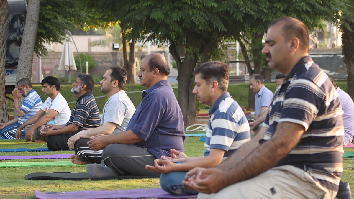 Yoga in the morning at a park in Islamabad. (Photo: Hamza Ameer)