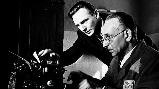 The typewriter was the most powerful symbol of anti-Nazi resistance in the movie <i>Schindler’s List</i>. (Photo: <a href="https://www.facebook.com/SchindlersListMovie?ref=br_rs">Facebook/Schindler’s List</a>)