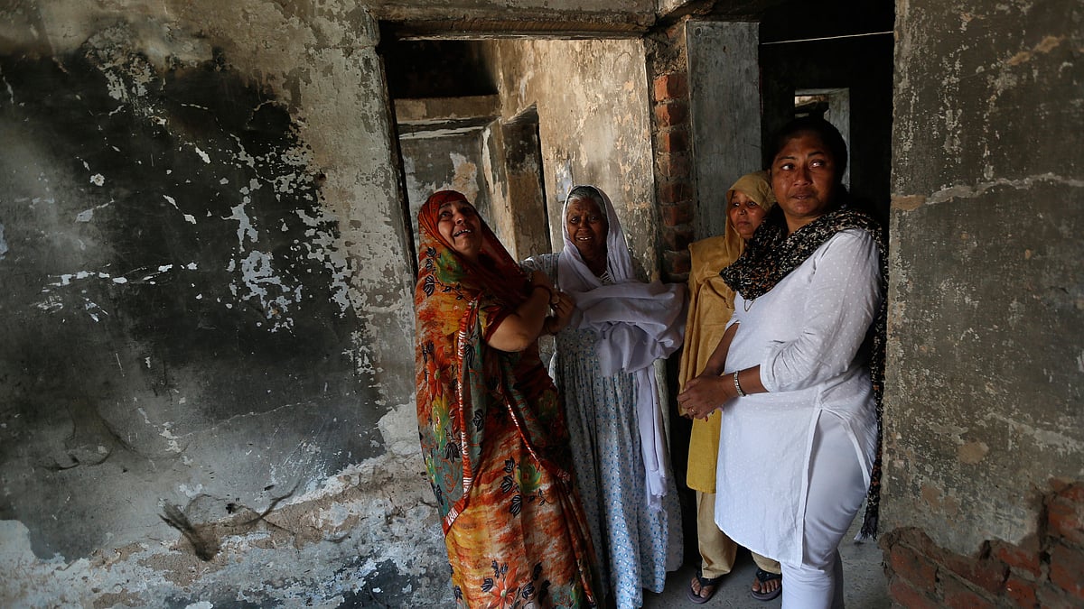 A house that was burnt and damaged in the riots at the Gulbarg Society in 2002. 