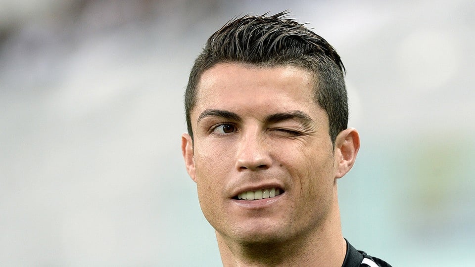 Cristiano Ronaldo, at a training session with Real Madrid team. (Photo: AP)