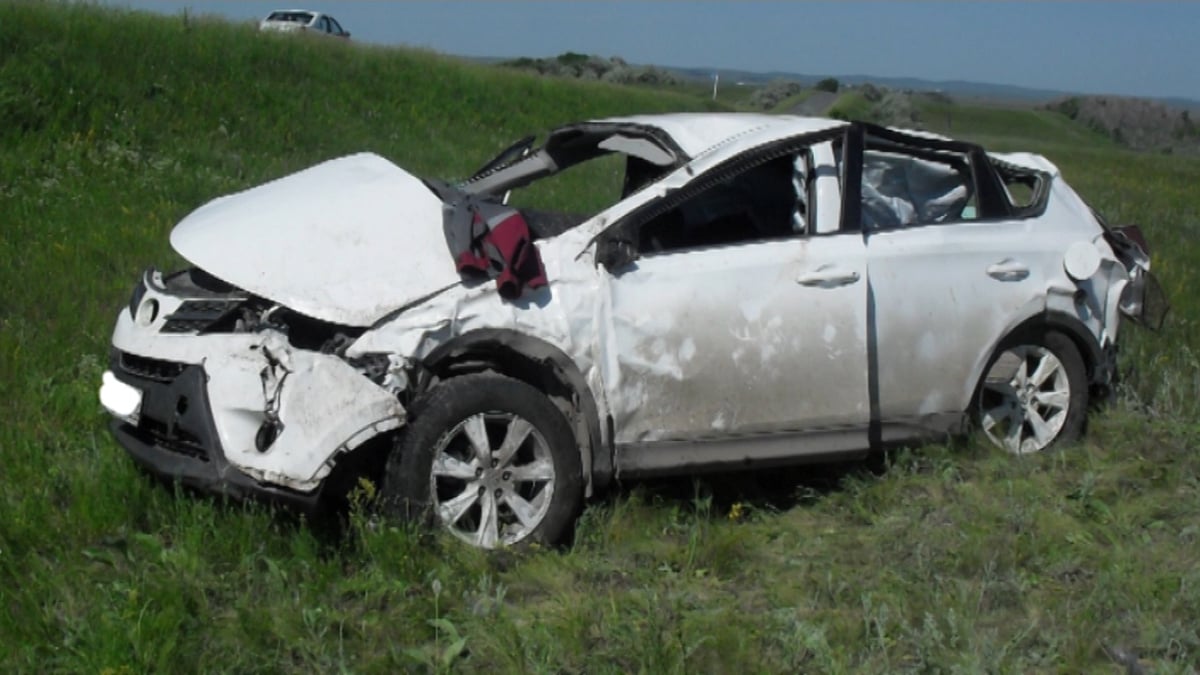The damaged car. (Photo Courtesy: AP Screengrab)