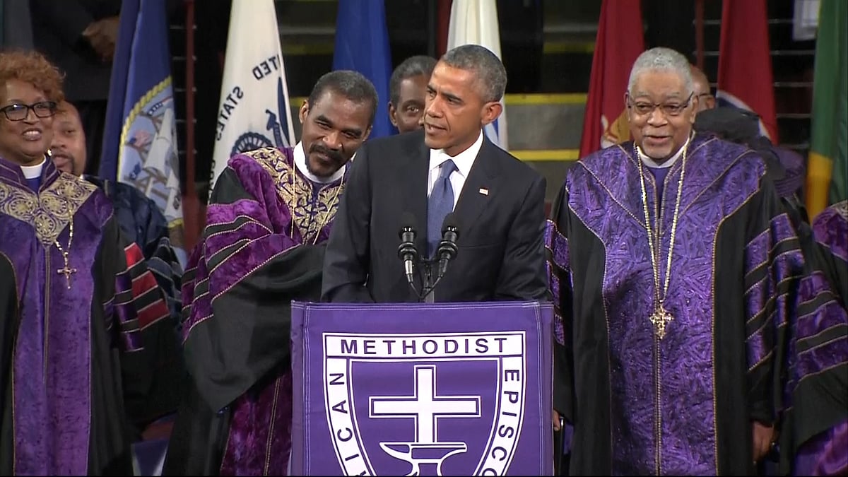 US President Barack Obama sang ‘Amazing Graze’ in Eulogy for slain Pastor.