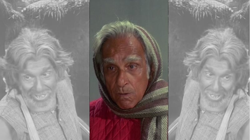 Screen grab of Harindranath Chattopadhyay from <i>Bawarchi</i> flanked by his still from <i>Aashirwad.</i>
