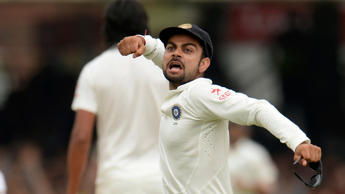 Virat Kohli celebrates, angrily. (Photo: Reuters)