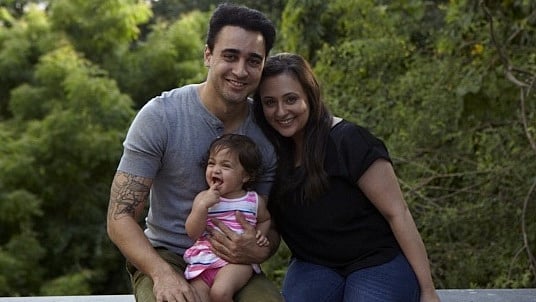 Imran Khan with wife Avantika Malik Khan and daughter Imara. (Photo: Cyrus Dalal)