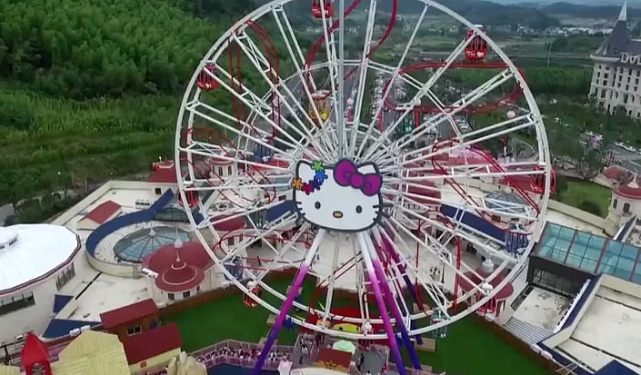China’s first Hello Kitty themed amusement park. (Photo: AP screengrab)