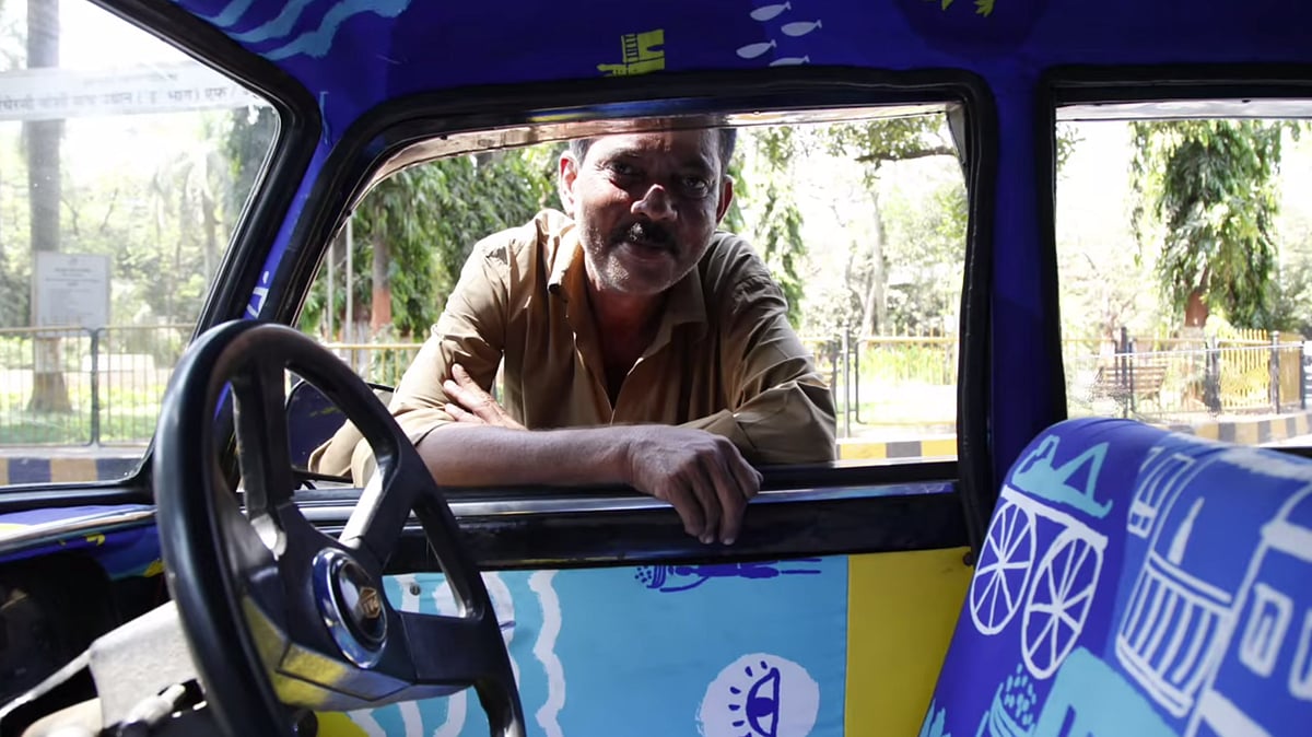 Taxi designed by Tasneem Amiruddin. Titled ‘Jungle Book’. (<a href="http://www.taxifabric.org/tasneemamiruddin">Photo: taxifabric.org</a>)