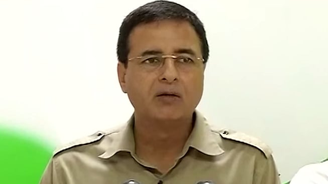 Congress spokesperson Randeep Surjewala. (Photo: ANI screengrab)