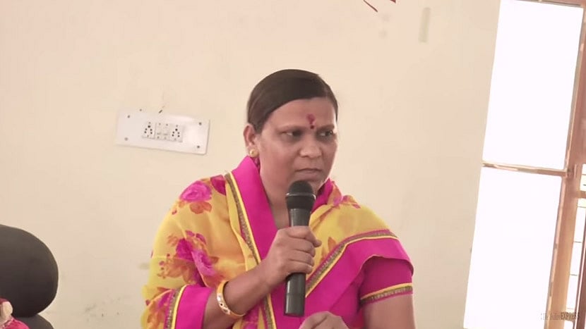 A video screenshot showing Rajasthan BJP MLA Shimla Bawri purportedly saying she gave money to journalists before elections. (Photo Courtesy: YouTube <a href="https://www.youtube.com/watch?v=T76H69F6xUA">Screenshot</a>)