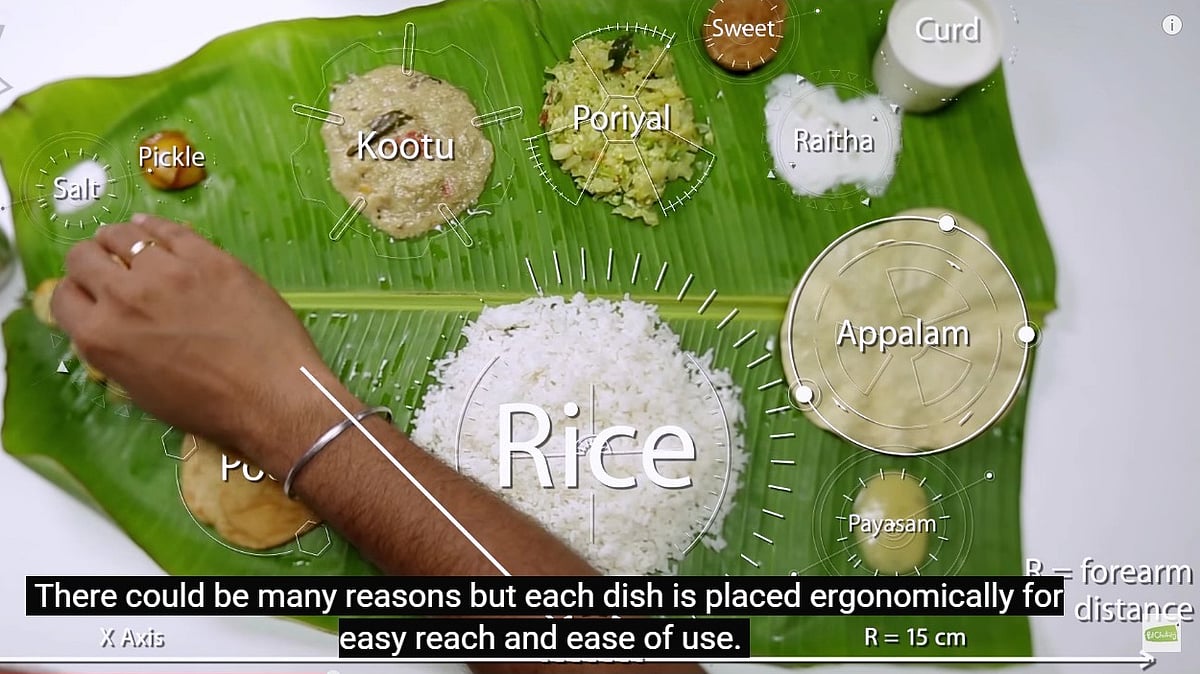 Here’s why you should be eating out of a banana leaf, according to ‘scientific facts’. (Courtesy: Screengrab from <a href="https://www.youtube.com/channel/UCn2wC753SXLd2BJYLss_jlA">Put Chutney</a>’s video <a href="https://www.youtube.com/watch?v=OqWsafUmzSE">South India 101 - The Banana Leaf</a>)
