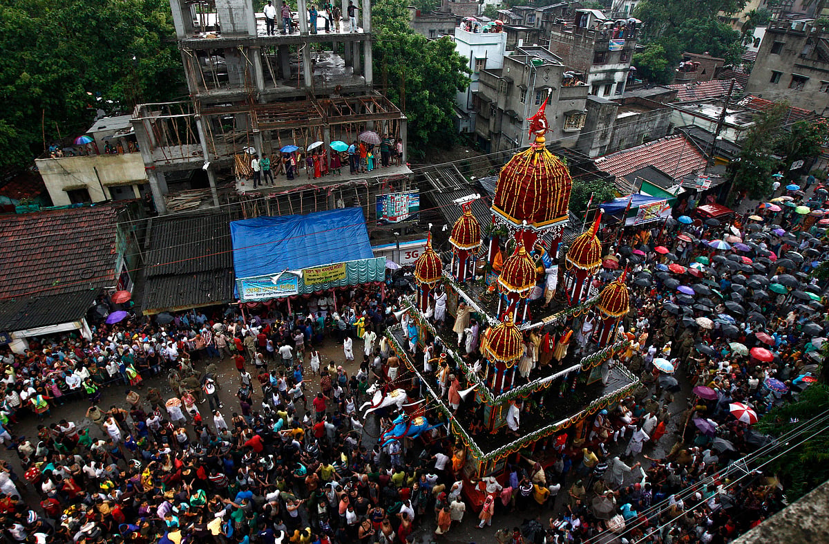 Rath Yatra commemorates a journey by Hindu god Jagannath, his brother Balabhadra and sister Subhadra, in specially made chariots. (Photo: Reuters)
