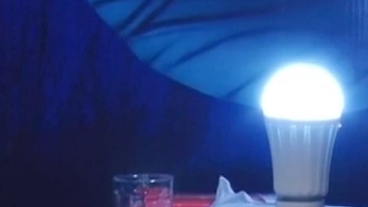 Chargeable LED bulb innovated in Kochi. (Photo: ANI screengrab)