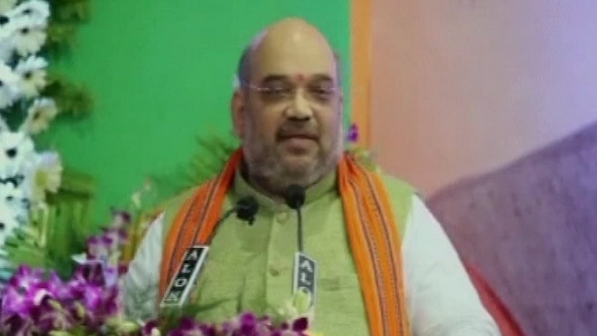 Amit Shah at a public meeting in Bhopal. (Photo: Screengrab ANI)