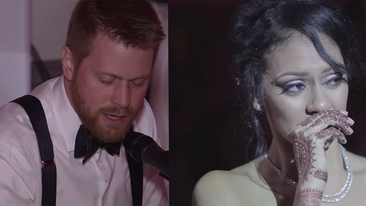 Frank Gregoire sings a bollywood song for his Indian bride-to-be Simran. (Photo: YouTube screengrab)