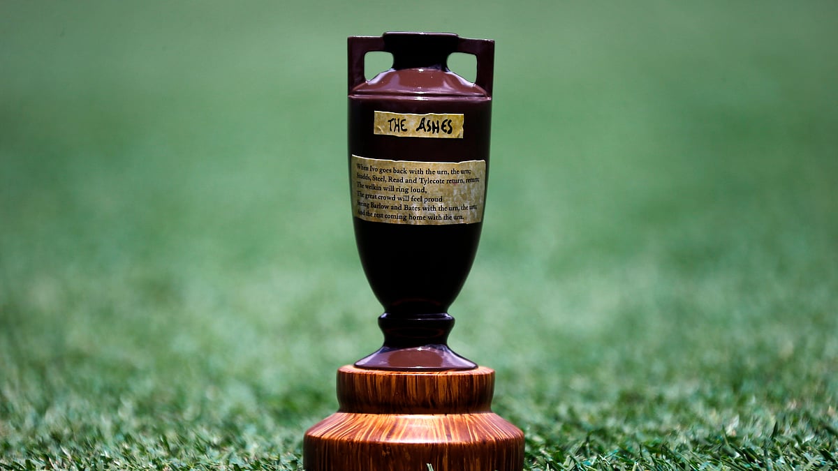 The trophy that launched a thousand rivalries. A replica of the Ashes urn for which England and Australia will fight it out over 5 Test matches, starting 8th of July. (Photo: Reuters)