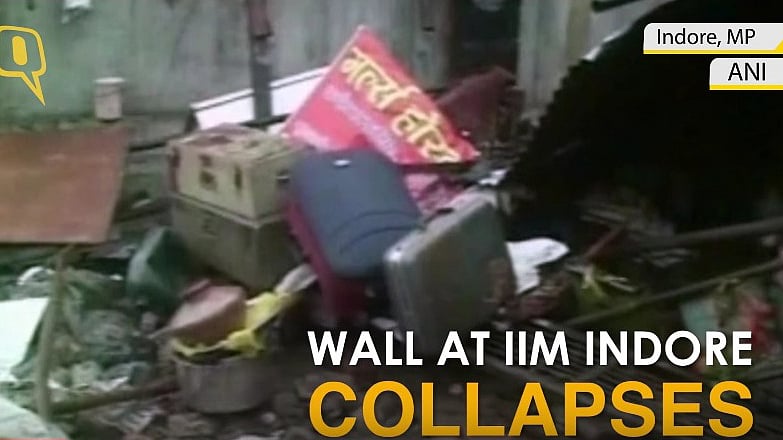 A wall at IIM Indore collapsed, killing three people. (Photo: ANI screen grab)