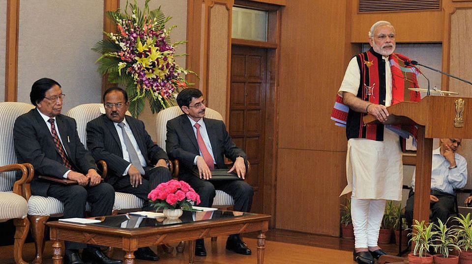 <div class="paragraphs"><p>PM Narendra Modi speaks at the signing ceremony of historic Naga peace accord in New Delhi. </p></div>