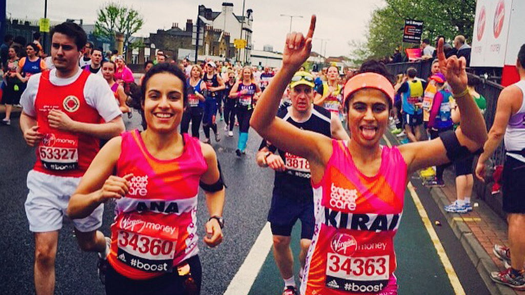 Kiran Gandhi ran the London marathon without a tampon. ( Courtesy: <a href="https://www.facebook.com/KiranGandhi?fref=photo">Kiran’s Facebook Page</a>)