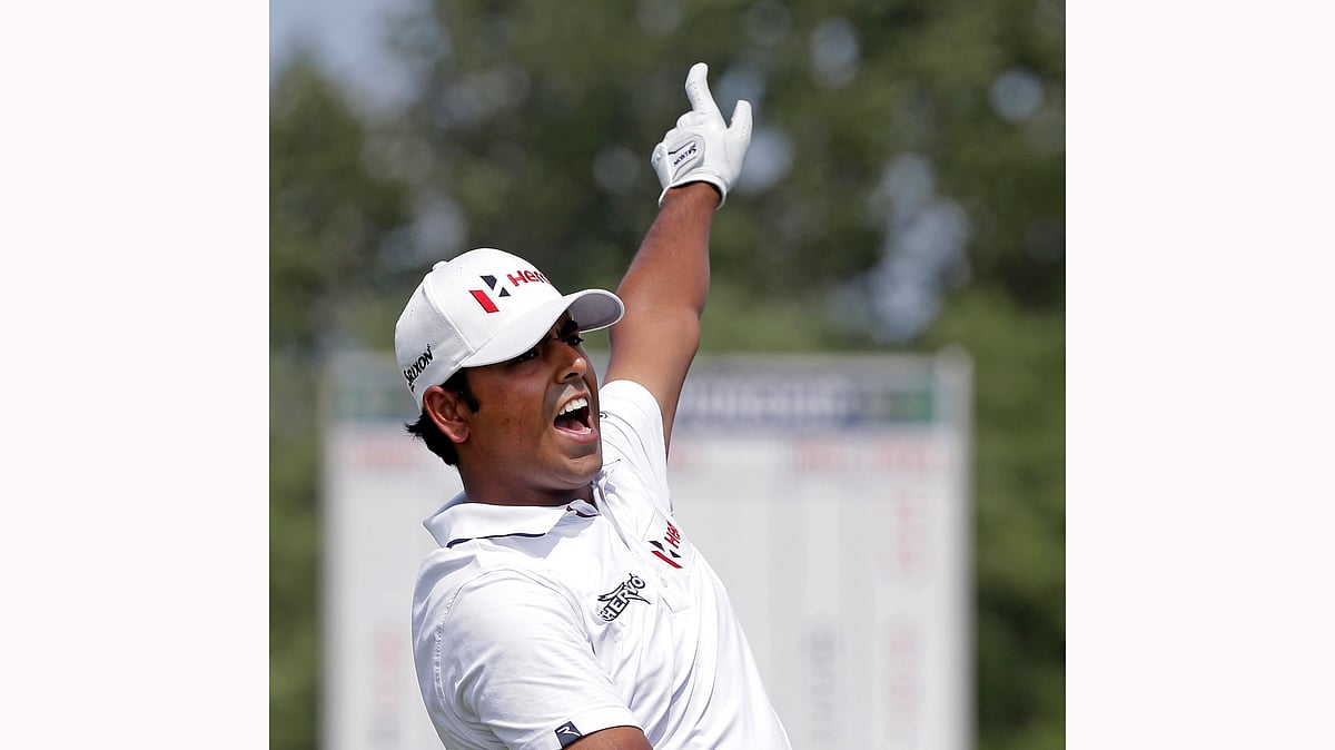 Anirban Lahiri in action during the fourth round of the PGA Championship. (Photo: AP)