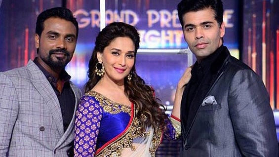 Remo D’Souza, Madhuri Dixit and Karan Johar in Jhalak Dhikla Jaa (Photo: Twitter/<a href="https://twitter.com/newswld">@newswld</a>)