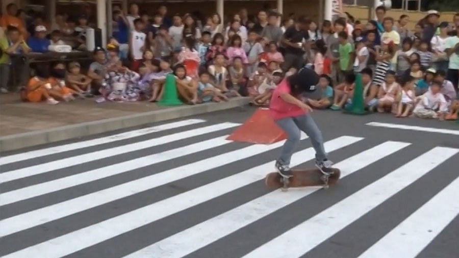 A still of Isamu Yamamoto demonstrating an impressive array of tricks at a local festival in Japan. (Photo Courtesy: AP Screengrab)