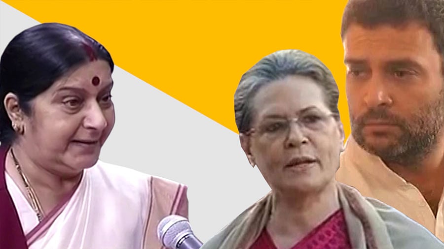 Sonia, Rahul lambasted Sushma Swaraj’s statement in Parliament on Lalit Modi.