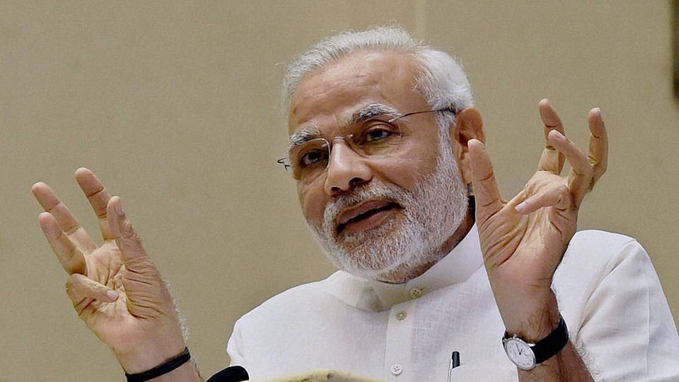 File image of Prime Minister Narendra Modi addressing a conference.&nbsp;