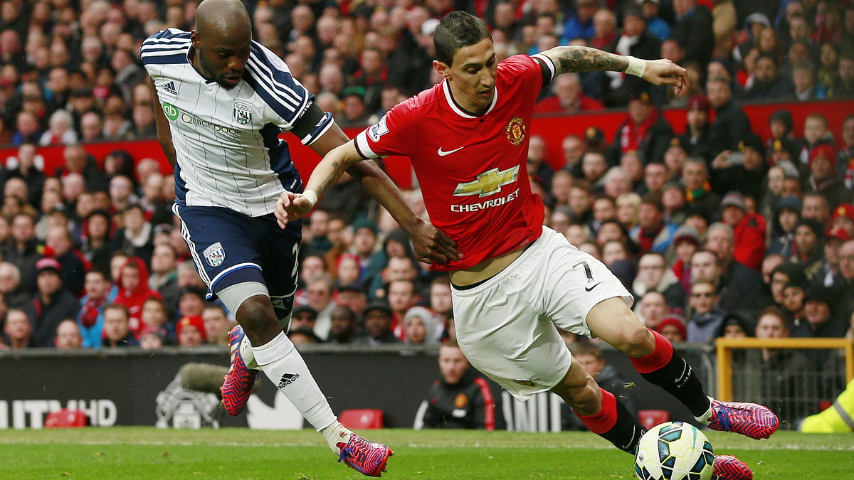 Angel Di Maria in full flow against West Bromwich Albion (Photo: Reuters)