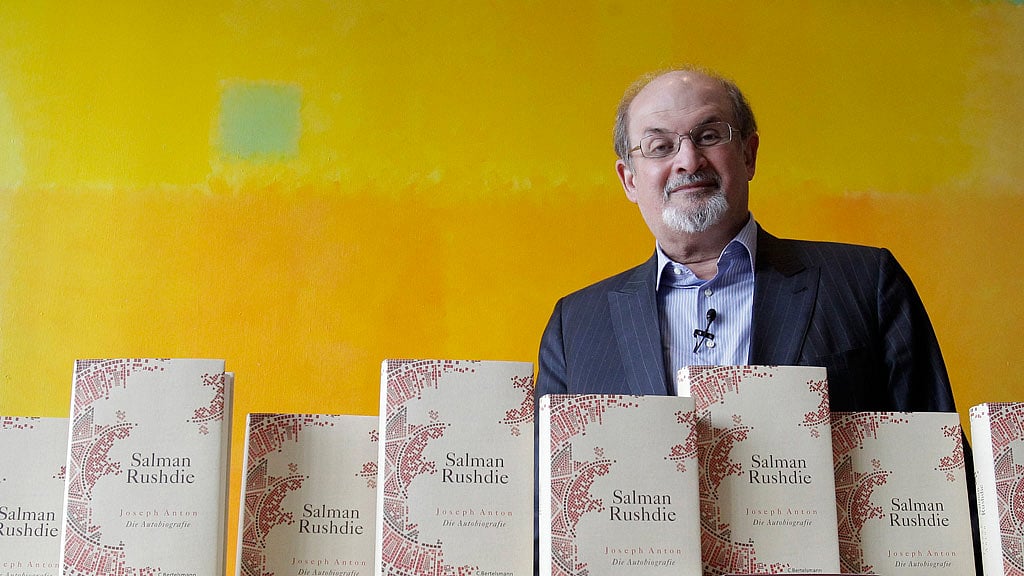 <div class="paragraphs"><p>Salman Rushdie at a promotional event for his autobiography <em>Joseph Anton </em>in Berlin. </p></div>