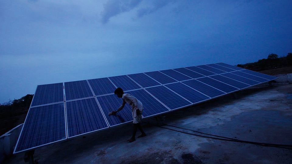 Solar panels in Guna district of Madhya Pradesh. (Photo: Reuters)