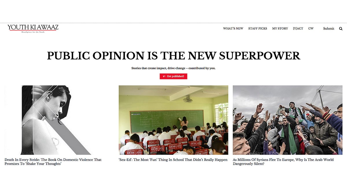 Homepage of Youth Ki Awaaz.