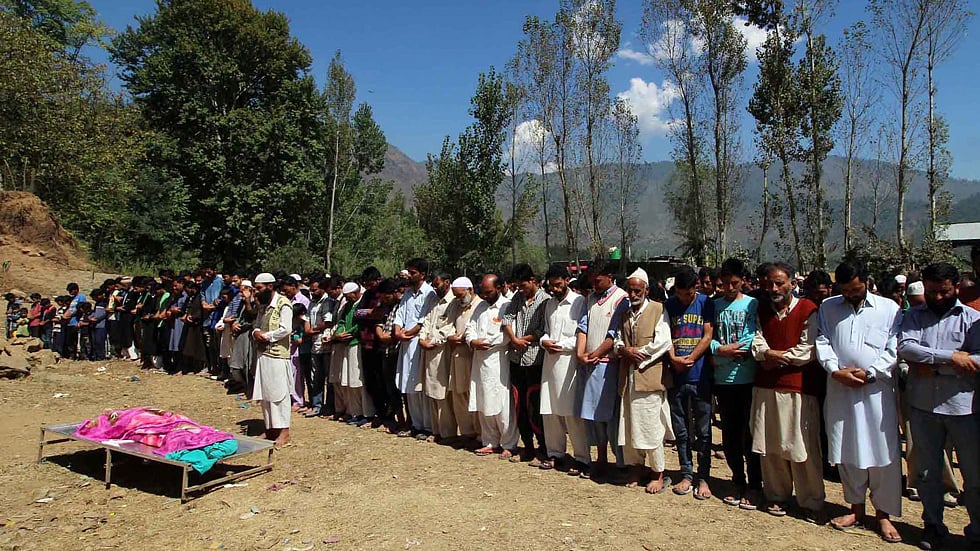 Funeral of Burhan Bashir, the 3-year-old killed by militants in Kashmir Valley. (Photo: Bilal Bahadur)