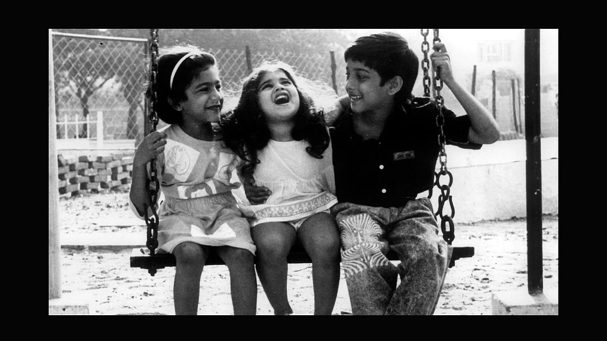 Shamlee (in the middle) with her on-screen siblings in a scene from <i>Anjali </i>(1990). (Photo: aparna-a.com)