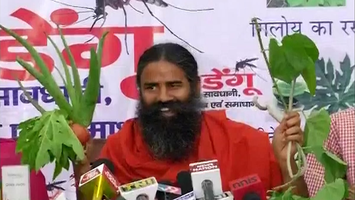 Baba Ramdev at a press conference in New Delhi. (Photo: ANI screengrab)