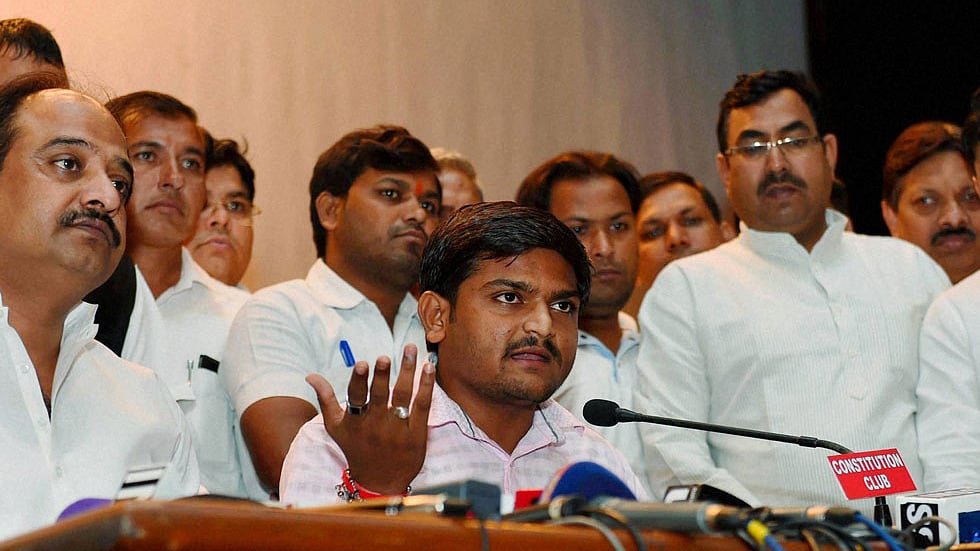 Hardik Patel, convener of the Patidar Anamat Andolan Samiti (PAAS).&nbsp;