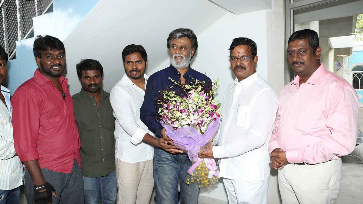 Rajinikanth with director Pa Ranjith and the team of <i>Kabali</i>