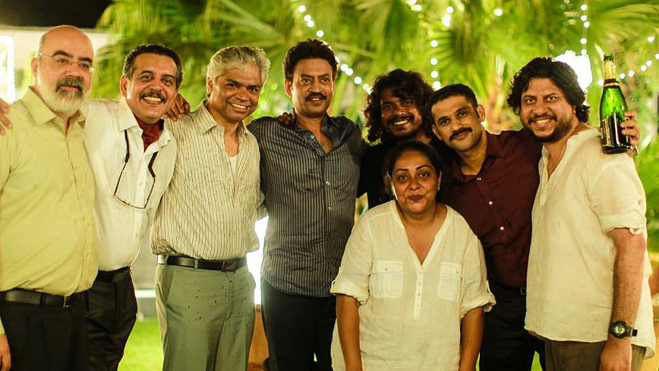 Meghna Gulzar with Irrfan Khan and the team of <i>Talvar </i>(Photo: Shaheen Muhammed)