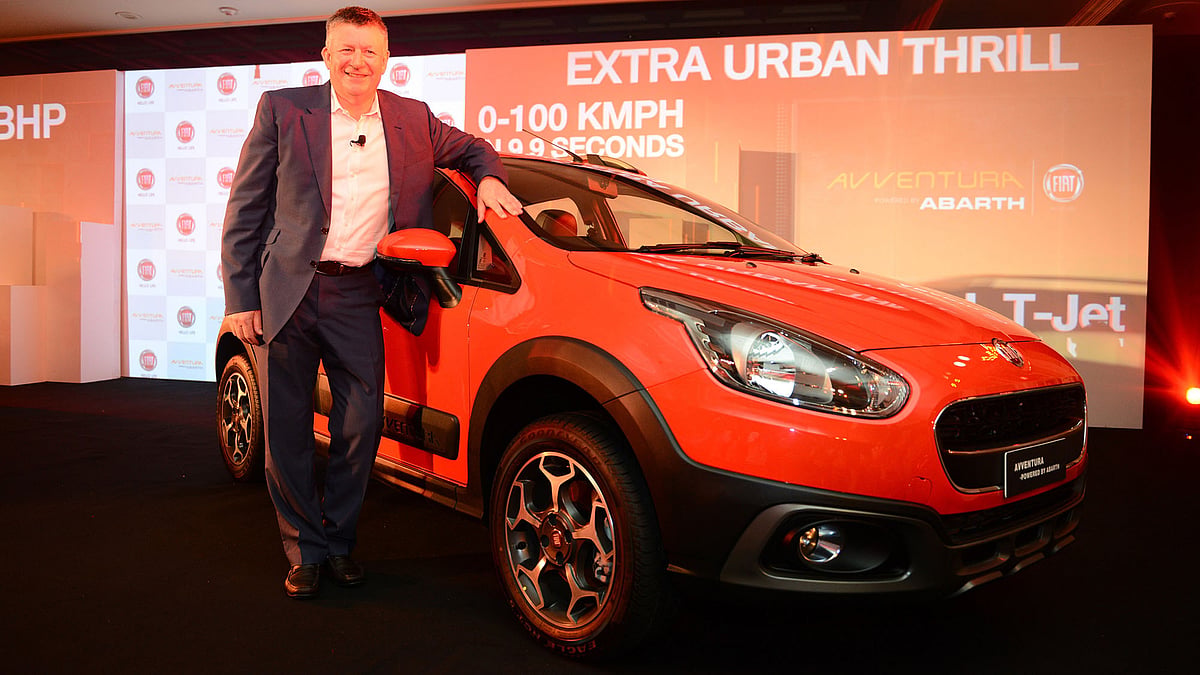 Kevin Flynn, President &amp; MD, FCA India with a Fiat Abarth Avventura.&nbsp;