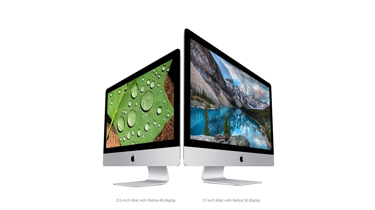 Apple iMac 21.5 inch Retina 4K (L) and 27 inch iMac with Retina 5K Display. (Photo: Apple)