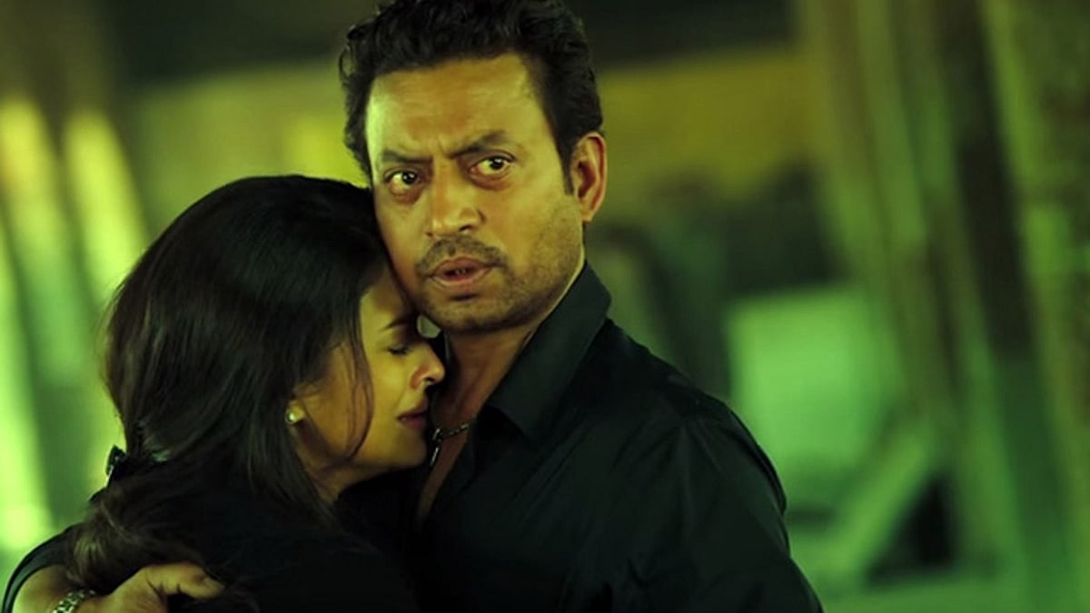 Film poster of Aishwarya Rai and Irrfan Khan starrer <i>Jazbaa</i>. 