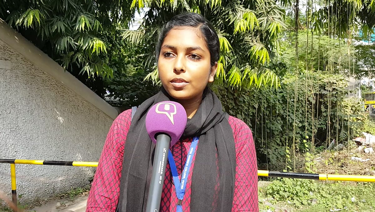 Rajshree, a student at Patna Women’s college discusses the election. (Photo: <b>The Quint</b>)
