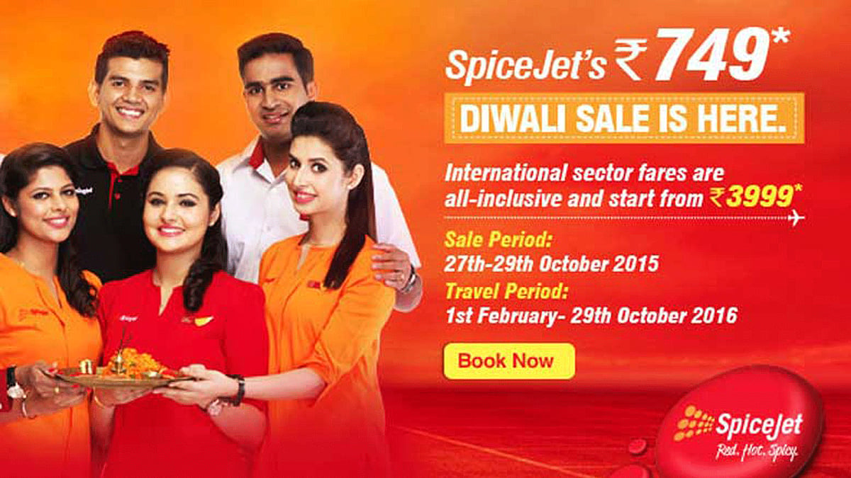 SpiceJet offers tickets priced as low as Rs. 749 (Photo: www.spicejet.com)