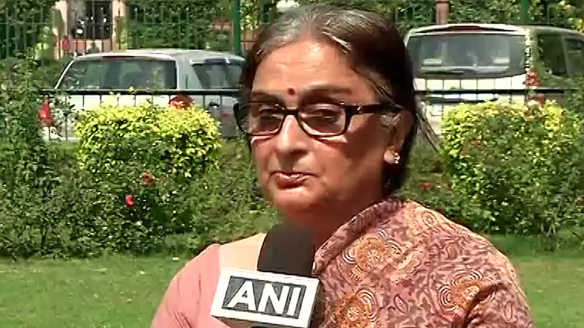 Nitish Katara’s mother Neelam outside the Supreme Court on Friday. (Photo: ANI Screengrab)