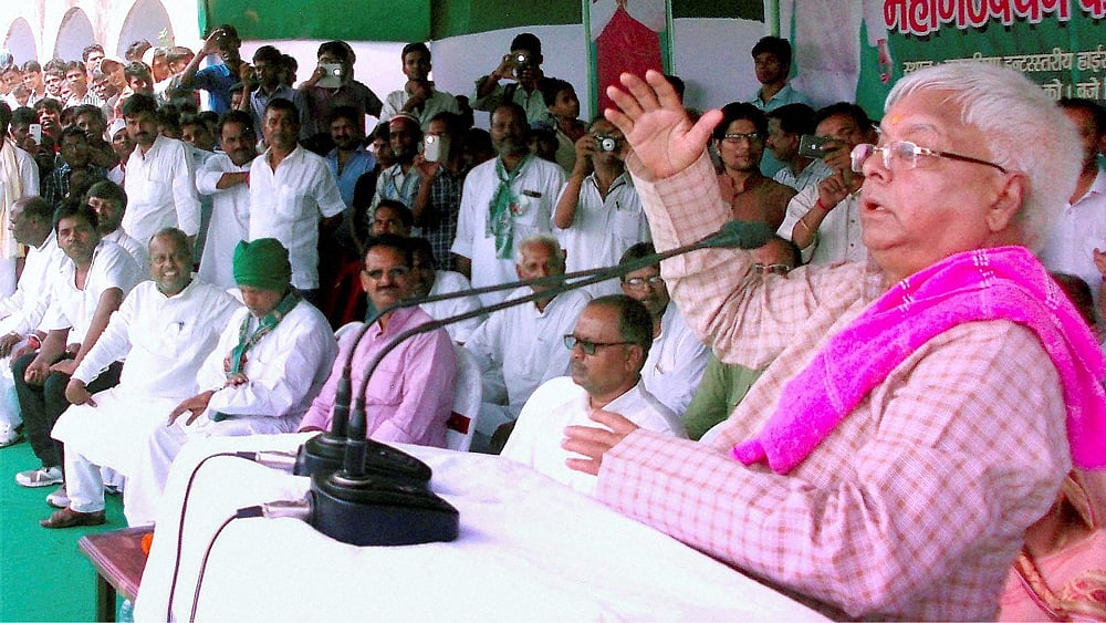 RJD chief Lalu Prasad addressing an election rally in Naugachiya, Bihar, September 29, 2015. (Photo: PTI)